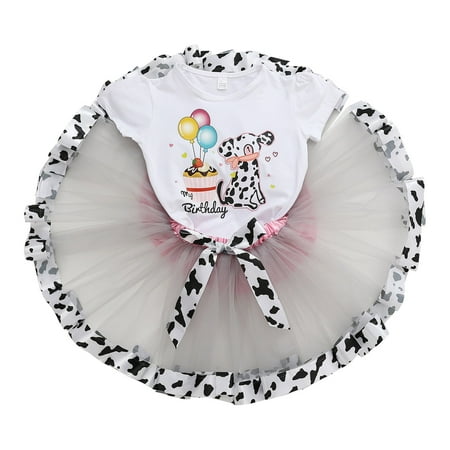 Toddler Girls Cute Outfits Cartoon Prints T Shirt Tops Ballet Skirts Birthday Party Patchwork Colour Tulle Dance Skirt Tee Trendy Clothes for Girls Size 2-4T
Toddler Girls Cute Outfits Cartoon Prints T Shirt Tops Ballet Skirts Birthday Party Patchwork Colour Tulle Dance Skirt Tee Trendy Clothes for Girls Size 2-4T