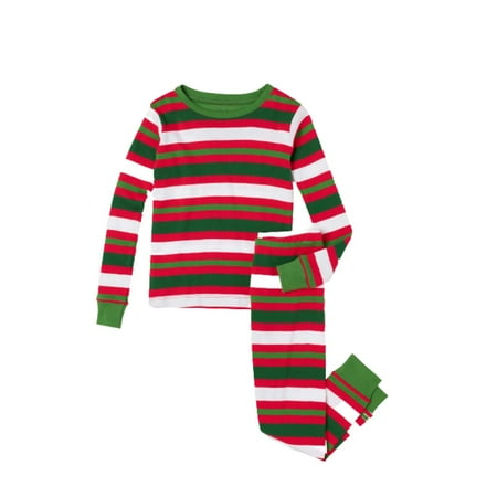 Candy Cane Stripes Organic Cotton 2 Piece Pajama Set Size 2 Years