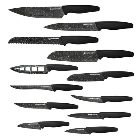 

Granitestone Nutriblade Nonstick Knife Set Stainless Steel Kitchen Knives Easy-Grip Handle Rust-proof & Dishwasher safe 12 Pieces