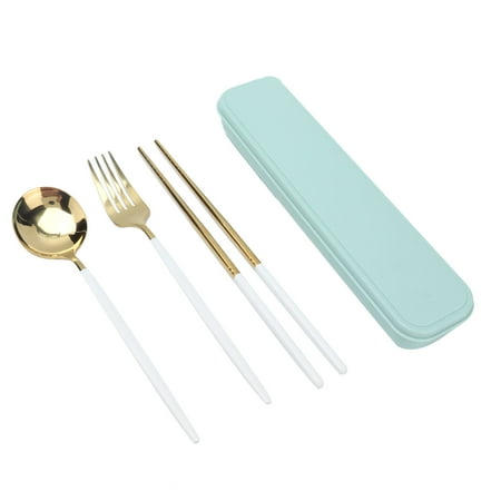 Chopsticks Spoon Fork Tableware Kit Portable Cutlery Set With Storage Box For Camping For Office For Outdoor White Gold
Chopsticks Spoon Fork Tableware Kit Portable Cutlery Set With Storage Box For Camping For Office For Outdoor White Gold