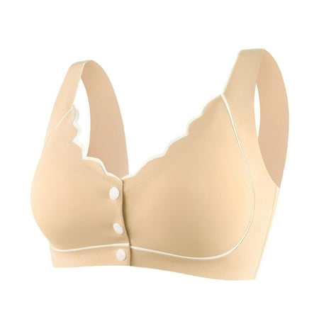 Bras For Women Women s Modern Cotton Lightly Lined Wireless Bralette(XL Khaki)