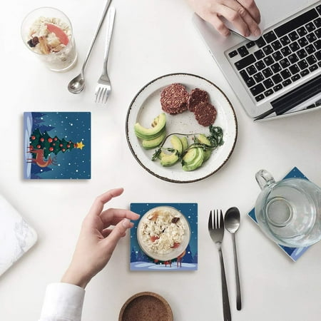 FMSHPON Merry Christmas Xmas Tree Winter Christmas Set of 6 Coaster for Drinks Absorbent Ceramic Stone Coasters Cup Mat with Cork Base for Home Kitchen Room Coffee Table Bar Decor
FMSHPON Merry Christmas Xmas Tree Winter Christmas Set of 6 Coaster for Drinks Absorbent Ceramic Stone Coasters Cup Mat with Cork Base for Home Kitchen Room Coffee Table Bar Decor