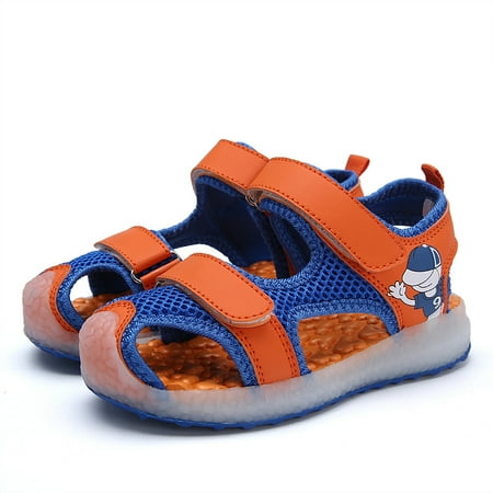 Toyella Summer USB Charging Children s Sandals Orange Red Sapphire Blue 29
