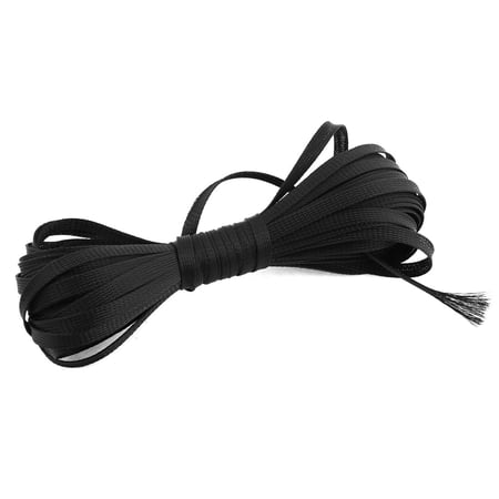 20m x 11mm Car Audio Sleeving Braided Polyester Cable Cover Protector Black