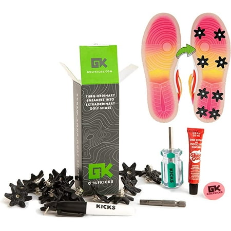 Golfkicks Golf Traction Kit for Sneakers with DIY Golf Spikes - Add Soft Spikes to Almost Any Shoe 20 Count
Golfkicks Golf Traction Kit for Sneakers with DIY Golf Spikes - Add Soft Spikes to Almost Any Shoe 20 Count
