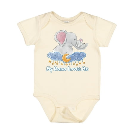 Inktastic My Nana Loves Me Cute Elephants Clouds Moon and Stars Gift Baby Boy or Baby Girl Bodysuit
Inktastic My Nana Loves Me Cute Elephants Clouds Moon and Stars Gift Baby Boy or Baby Girl Bodysuit
