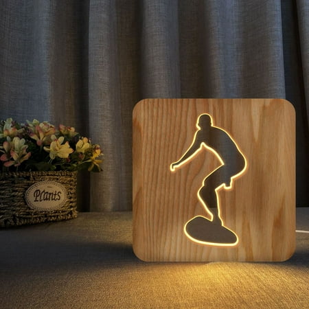 TIMPCV Light Bulb Night Light For Surf Wooden 3D Lamp Creative Wooden Lights Simple Decorative Lights 3D Wood Carving Pattern LED Night Light For Desk
TIMPCV Light Bulb Night Light For Surf Wooden 3D Lamp Creative Wooden Lights Simple Decorative Lights 3D Wood Carving Pattern LED Night Light For Desk