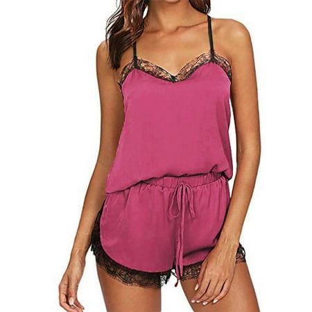 UDAXB Lingerie Women Sleepwear Sleeveless Strap Nightwear Lace Trim Satin Cami Top Pajama Sets
UDAXB Lingerie Women Sleepwear Sleeveless Strap Nightwear Lace Trim Satin Cami Top Pajama Sets