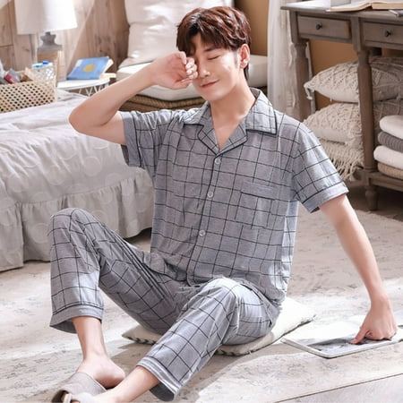 DanceeMangoo Summer Autumn Men Pajama Sets Elastic Waist Pijama Boutons Loose Soft Short Casual Comfort Cotton Sleepwear Pyjama Set
DanceeMangoo Summer Autumn Men Pajama Sets Elastic Waist Pijama Boutons Loose Soft Short Casual Comfort Cotton Sleepwear Pyjama Set