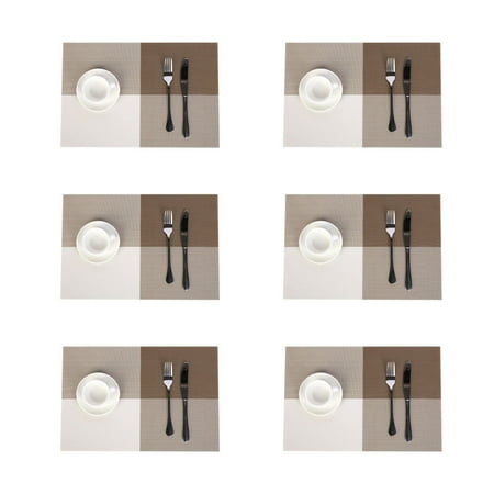 Jaritto Dining Table Placemat Set of 6 Vinyl Washable Non-Slip Heat Resistant Decor Restaurant Dining Room (Brown)
Jaritto Dining Table Placemat Set of 6 Vinyl Washable Non-Slip Heat Resistant Decor Restaurant Dining Room (Brown)