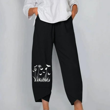 Womens Cotton Linen Capri Pants Summer Elastic Waisted Casual Pants Wide Leg Loose Fit Comfy Pajama Beach Trousers EKOUSN
Womens Cotton Linen Capri Pants Summer Elastic Waisted Casual Pants Wide Leg Loose Fit Comfy Pajama Beach Trousers EKOUSN