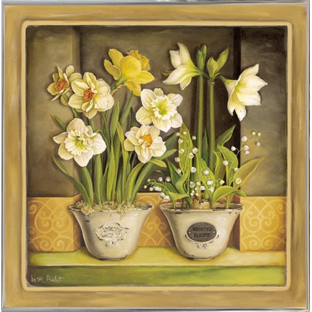Scented Blooms-LISAUD58445 Print 14"x14" by Lisa Audit in a Silver Metal Frame