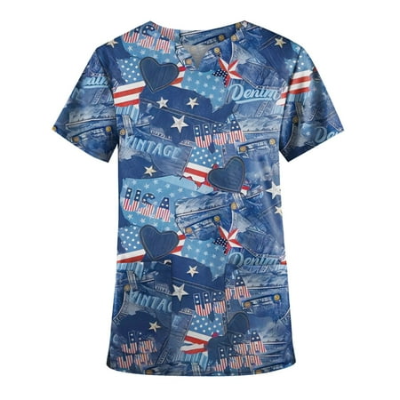 HIMIWAY Plus Size Cute Printed Scrub Working Uniform Tops For Women V-Neck Short Sleeve Fun T-Shirts Workwear Tee With Pockets
HIMIWAY Plus Size Cute Printed Scrub Working Uniform Tops For Women V-Neck Short Sleeve Fun T-Shirts Workwear Tee With Pockets