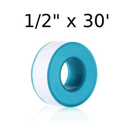 1/2 Plumbers Tape Pipe Thread 30 Feet Long White Teflon Air Gas Line Seal PTFE
