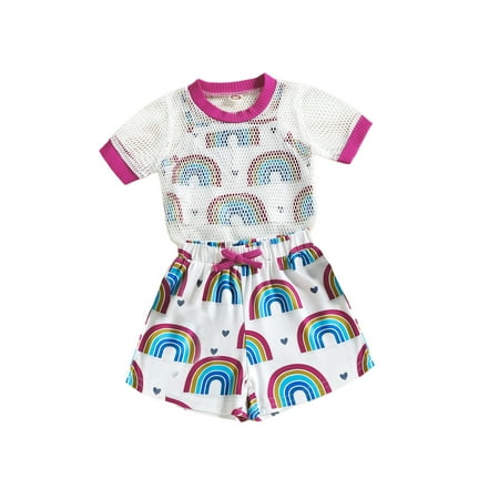 Canrulo 3Pcs Toddler Baby Girl Clothes Rainbow Printed Sleeveless Tops Shorts Short Sleeve Mesh Cover-up Set Colorful 4-5 Years
Canrulo 3Pcs Toddler Baby Girl Clothes Rainbow Printed Sleeveless Tops Shorts Short Sleeve Mesh Cover-up Set Colorful 4-5 Years