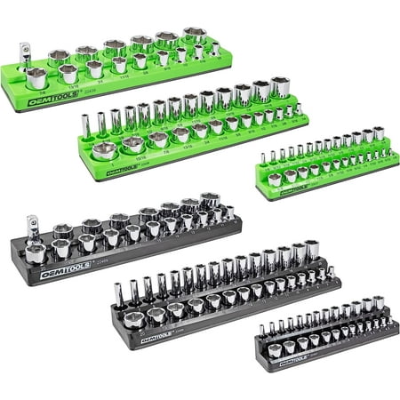 DiDiBest 22488 6 Pack Set Metric and SAE Magnetic Socket Tray Set Black and Green Socket Organizers 1/4 3/8 1/2 Inch Drive Socket Organizer Tray Set
DiDiBest 22488 6 Pack Set Metric and SAE Magnetic Socket Tray Set Black and Green Socket Organizers 1/4 3/8 1/2 Inch Drive Socket Organizer Tray Set