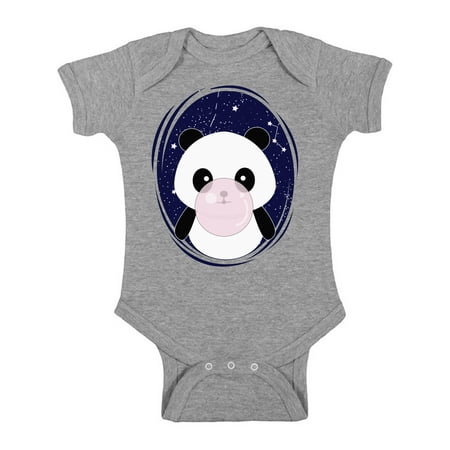 Baby Tees - NB 6M 12M 18M 24M - Panda Short Sleeve Bodysuit
