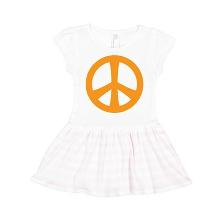 Inktastic Peace Sign Symbol orange Gift Toddler Girl Dress