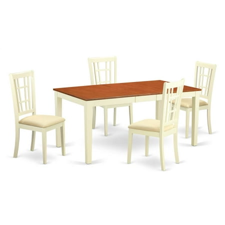 5-Pc Upholstered Rectangular Dining Table Set