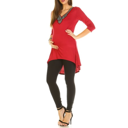 Women s Maternity Embellished Tunic Top - Extended Sizes Available
