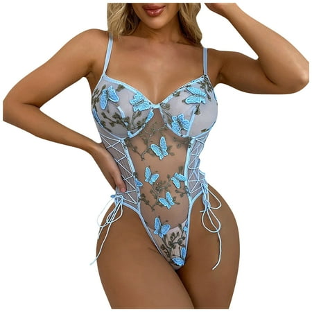 DORKASM Women s Mesh Embroidery Butterfly Babydoll One Piece Sleepwear Teddy Sexy Snap Crotch Bodysuit Lingerie Blue L
DORKASM Women s Mesh Embroidery Butterfly Babydoll One Piece Sleepwear Teddy Sexy Snap Crotch Bodysuit Lingerie Blue L