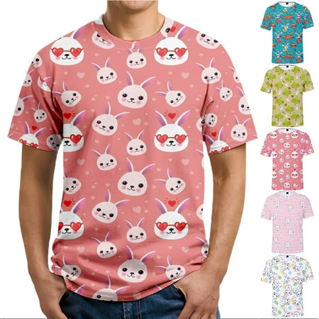 Easter Men s and Big Men s Crewneck Short Sleeve Tee Shirts Loose Tops Shirt Regular & Big Man Sizes