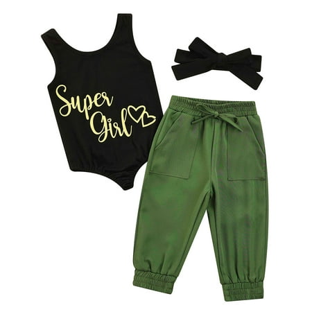 Sunisery 3PCS Toddler Infant Baby Girl Sleeveless Round Neck Letters Vest Side Pocket Drawstring Trousers Green 3-4 Years
Sunisery 3PCS Toddler Infant Baby Girl Sleeveless Round Neck Letters Vest Side Pocket Drawstring Trousers Green 3-4 Years