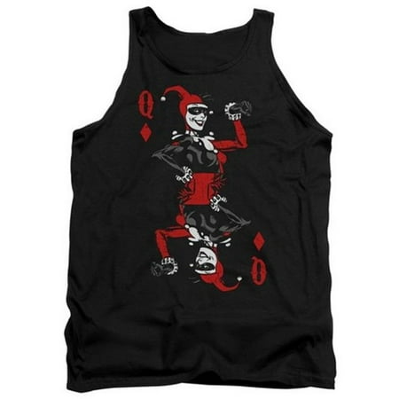 Trevco Batman-Quinn Of Diamonds - Adult Tank Top - Black, Extra Large