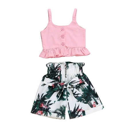 wybzd Baby Girls Rainforest Clothes Set Sleeveless Button Camisole+Flamingo High Waist Wide Leg Shorts 2Pcs Outfits Pink 1-2 Years
wybzd Baby Girls Rainforest Clothes Set Sleeveless Button Camisole+Flamingo High Waist Wide Leg Shorts 2Pcs Outfits Pink 1-2 Years