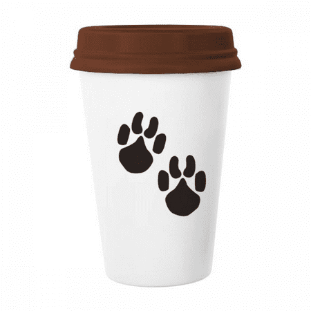 

Animal Cute Paw Print Outline Footprint Mug Coffee Drinking Glass Pottery Cerac Cup Lid