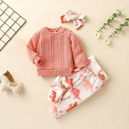 Leutsin Newborn Clothes Autumn Winter Girls Tops Dinosaur Print Pants Outfit Suit Infant Clothing With Headband Set
Leutsin Newborn Clothes Autumn Winter Girls Tops Dinosaur Print Pants Outfit Suit Infant Clothing With Headband Set