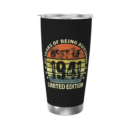 1941 80th Birthday 20 Oz Water Bottle Insulated Tumblers Stainless Steel Cups Double Wall Tumbler with Lid
1941 80th Birthday 20 Oz Water Bottle Insulated Tumblers Stainless Steel Cups Double Wall Tumbler with Lid