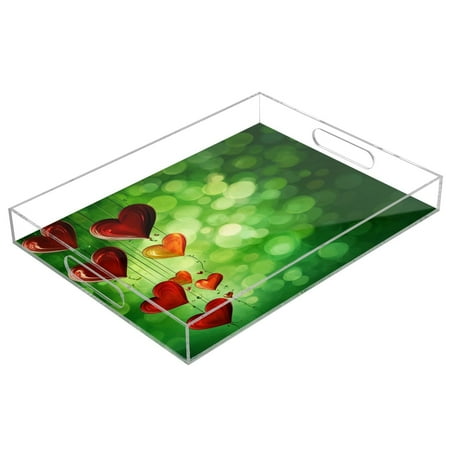 Acrylic Tray 15.7*11.8*1.9 Inch Transparent Tray Food Tray Tea Cup Tray Serving Trays Cosmetics Storage Kitchen Table Bathroom Sundry Storage Beautiful Green Love Pattern
Acrylic Tray 15.7*11.8*1.9 Inch Transparent Tray Food Tray Tea Cup Tray Serving Trays Cosmetics Storage Kitchen Table Bathroom Sundry Storage Beautiful Green Love Pattern
