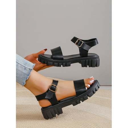 Women Wedge Sandals Ankle Strap Cool Platform Sandals For Summer Black Women‘s Footwear
Women Wedge Sandals Ankle Strap Cool Platform Sandals For Summer Black Women‘s Footwear
