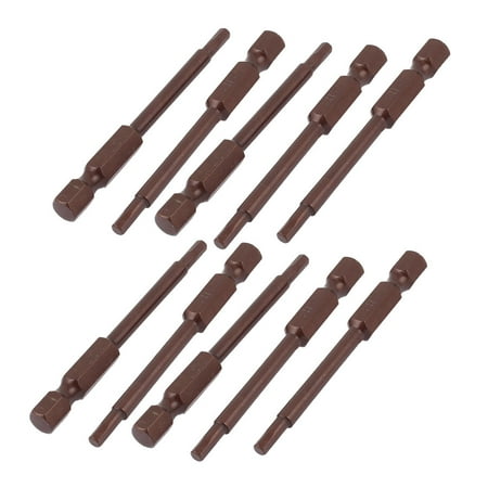 1/4 Hex Shank 3mm Hexagon Tip Magnetic Screwdriver Bits 65mm Length 10pcs