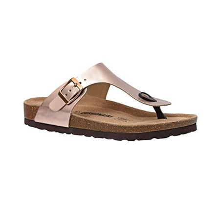 CUSHIONAIRE Women s Leah Cork Footbed Sandal with +Comfort