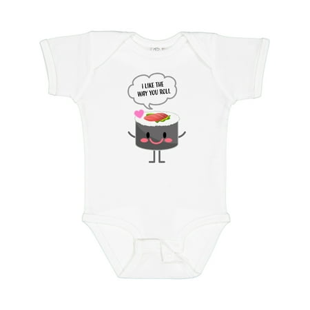 Inktastic Sushi I Like the Way You Roll Gift Baby Boy or Baby Girl Bodysuit