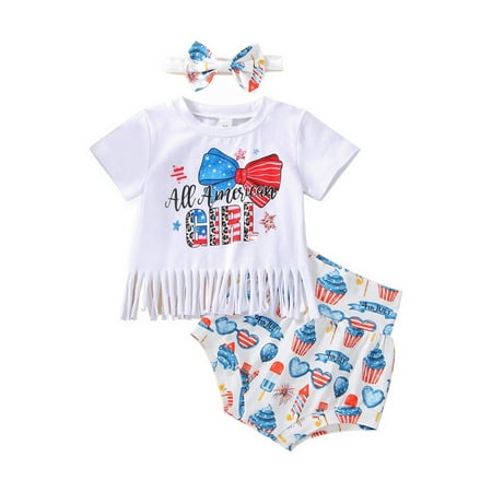 0-6Years Toddler Baby Girl 3Pcs Independence Day Clothing Set Short Sleeve Shirt Top Shorts Flared Pants
0-6Years Toddler Baby Girl 3Pcs Independence Day Clothing Set Short Sleeve Shirt Top Shorts Flared Pants