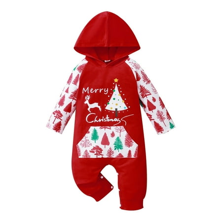BSDHBS Toddler Girl Jumpsuit Boys Girls Christmas Long Sleeve Romper Cartoon Xmas Trees Deer Prints Hooded Jumpsuit Red Size 100
BSDHBS Toddler Girl Jumpsuit Boys Girls Christmas Long Sleeve Romper Cartoon Xmas Trees Deer Prints Hooded Jumpsuit Red Size 100