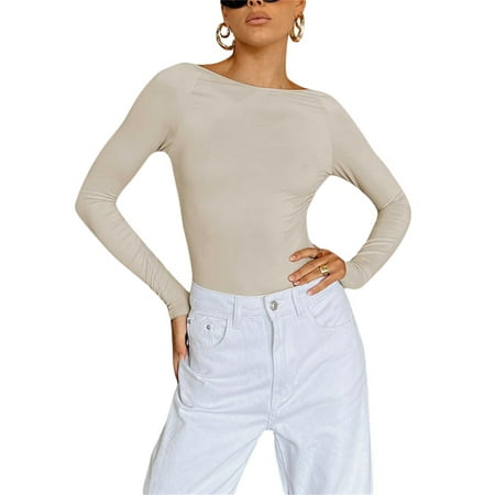 sdghg Women Wrapped Bodysuit Romper Long Sleeve Boat Neck Solid Color Casual Street Party Short Jumpsuit
sdghg Women Wrapped Bodysuit Romper Long Sleeve Boat Neck Solid Color Casual Street Party Short Jumpsuit