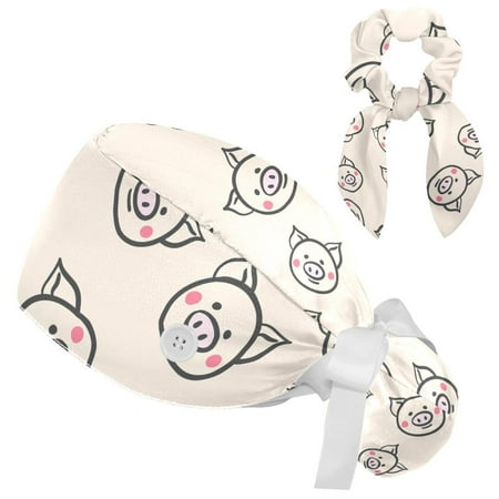 Working Cap with Buttons and Sweatband Scrub Hat Bouffant Caps with Scrunchie Pig Head Pattern Tie Back Hats
Working Cap with Buttons and Sweatband Scrub Hat Bouffant Caps with Scrunchie Pig Head Pattern Tie Back Hats