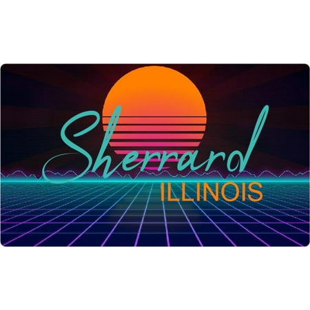 Bismarck Illinois 4 X 2.25-Inch Fridge Magnet Retro Neon Design