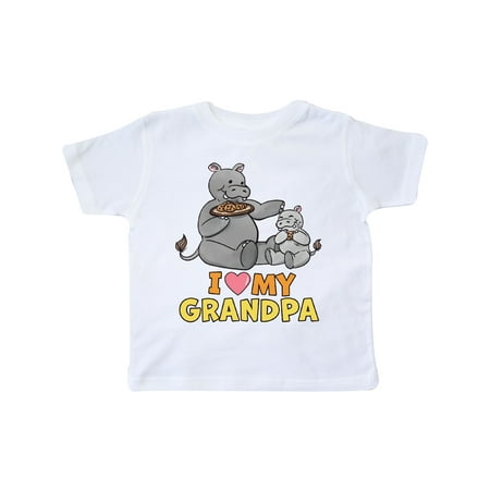 Inktastic I Love My Grandpa Hippos Gift Toddler Boy or Toddler Girl T-Shirt