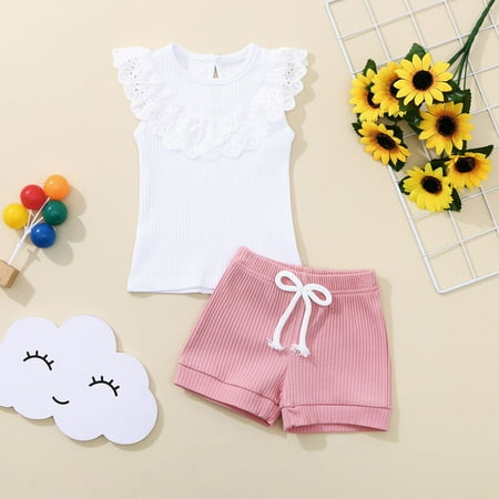 Toddler Kids Baby Girls Solid Lace T shirt Tops+ Knit Shorts Set
Toddler Kids Baby Girls Solid Lace T shirt Tops+ Knit Shorts Set