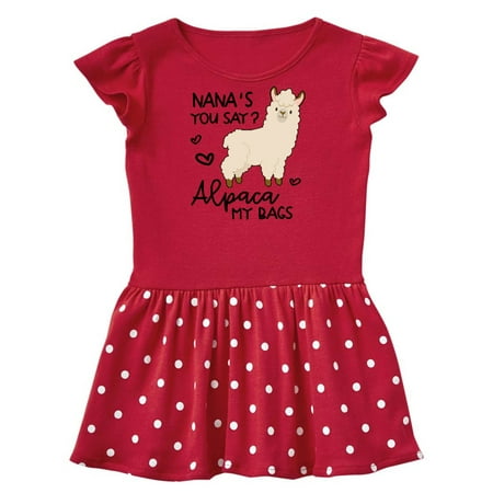 Inktastic Nana s You Say Alpaca My Bags Gift Baby Girl Dress