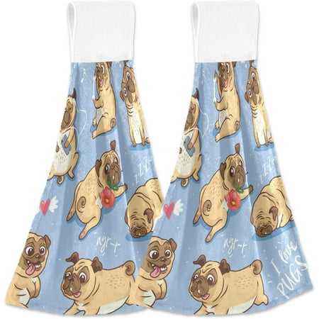SKYSONIC Hanging Kitchen Towel 12 x 17 Inch Funny Cartoon Pug Towel Set 2 Pieces of Dry Towels for Kitchen Bathroom Laundry Room Table
SKYSONIC Hanging Kitchen Towel 12 x 17 Inch Funny Cartoon Pug Towel Set 2 Pieces of Dry Towels for Kitchen Bathroom Laundry Room Table