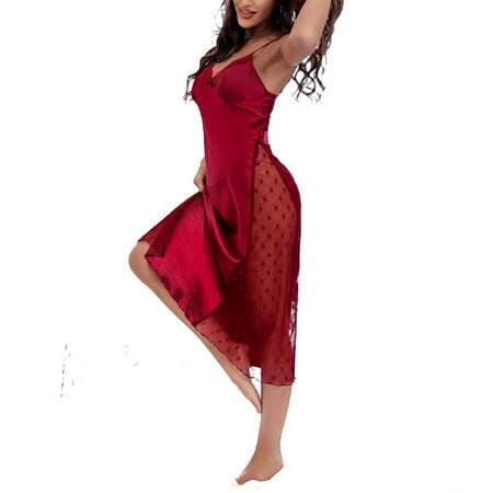 Sexy Cami Slip Dress Sleeveless Burgundy Women s Night Dress (Women s)