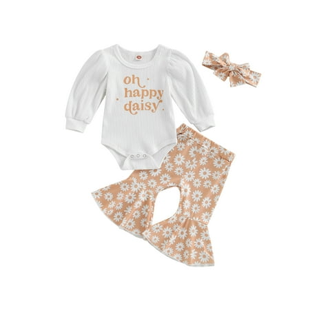 Bagilaanoe 3pcs Newborn Baby Girl Long Pants Set Letter Print Long Sleeve Romper Tops + Daisy Print Flared Trousers + Headband 3M 6M 12M 18M Infant Casual Outfits
Bagilaanoe 3pcs Newborn Baby Girl Long Pants Set Letter Print Long Sleeve Romper Tops + Daisy Print Flared Trousers + Headband 3M 6M 12M 18M Infant Casual Outfits