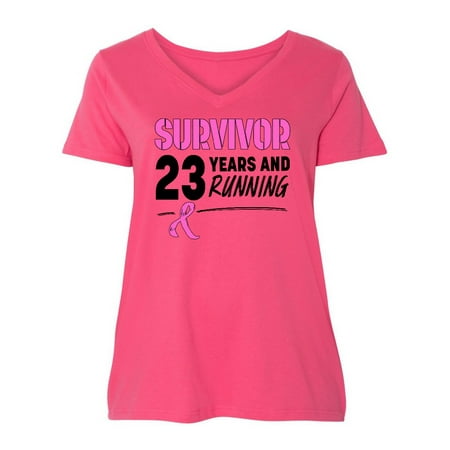 Inktastic Breast Cancer Survivor 23 Years and Running with Pink Ribbon Women s Plus Size V-Neck
Inktastic Breast Cancer Survivor 23 Years and Running with Pink Ribbon Women s Plus Size V-Neck