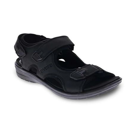 REVERE MONTANA 2 MEN SANDALS IN OILED BLACK